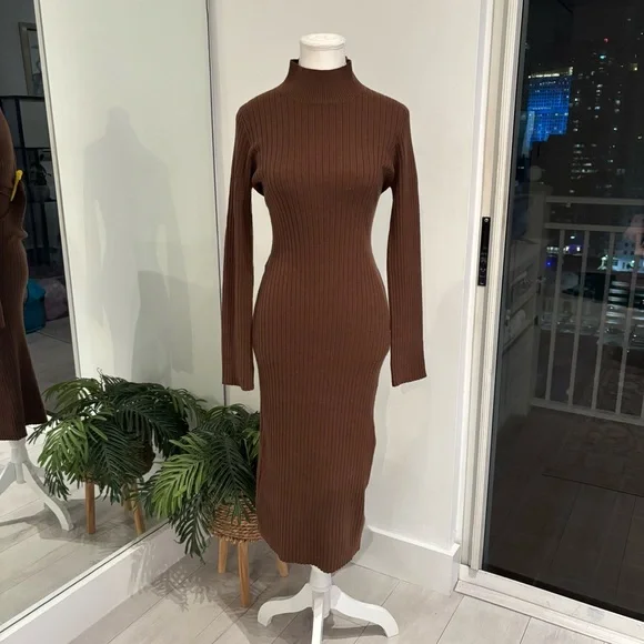 asos brown maxi dress ASOS Design draped long sleeve maxi dress in chocolate-Brown main image 0
